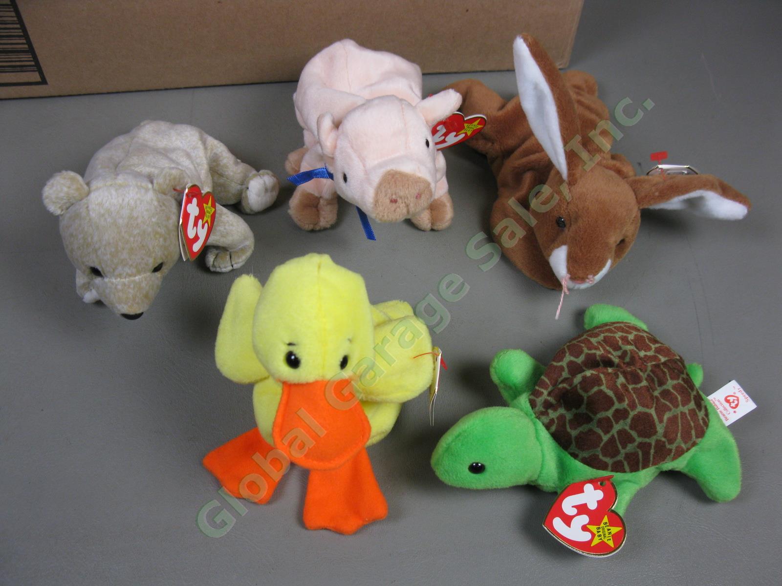 100 Vtg Ty Beanie Babies Lot All Different With Tags 1990s Hoppity Kuku Scaly ++ 2