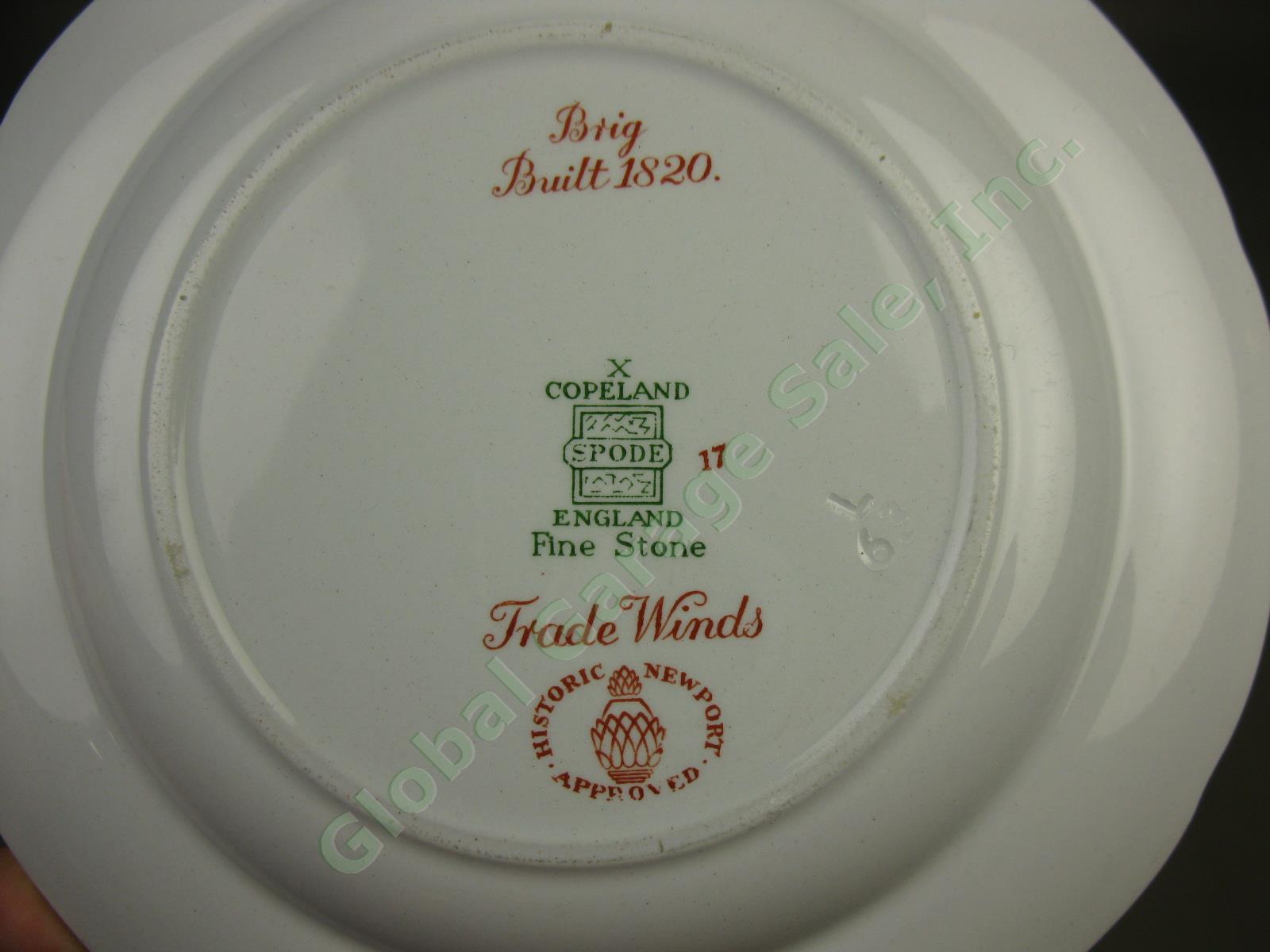 6 Spode Trade Winds Red Pattern Gold Trim Sail Ship W128 6" Bread &Butter Plates 4