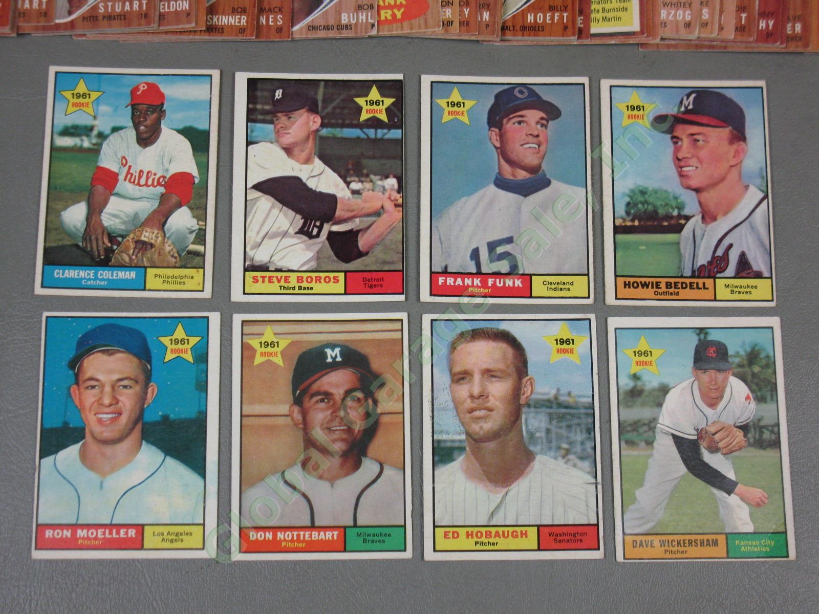 260 Vtg 1960s 1961-64 Topps Baseball Cards Lot Whitey Ford Jim Bunning Rookies + 1