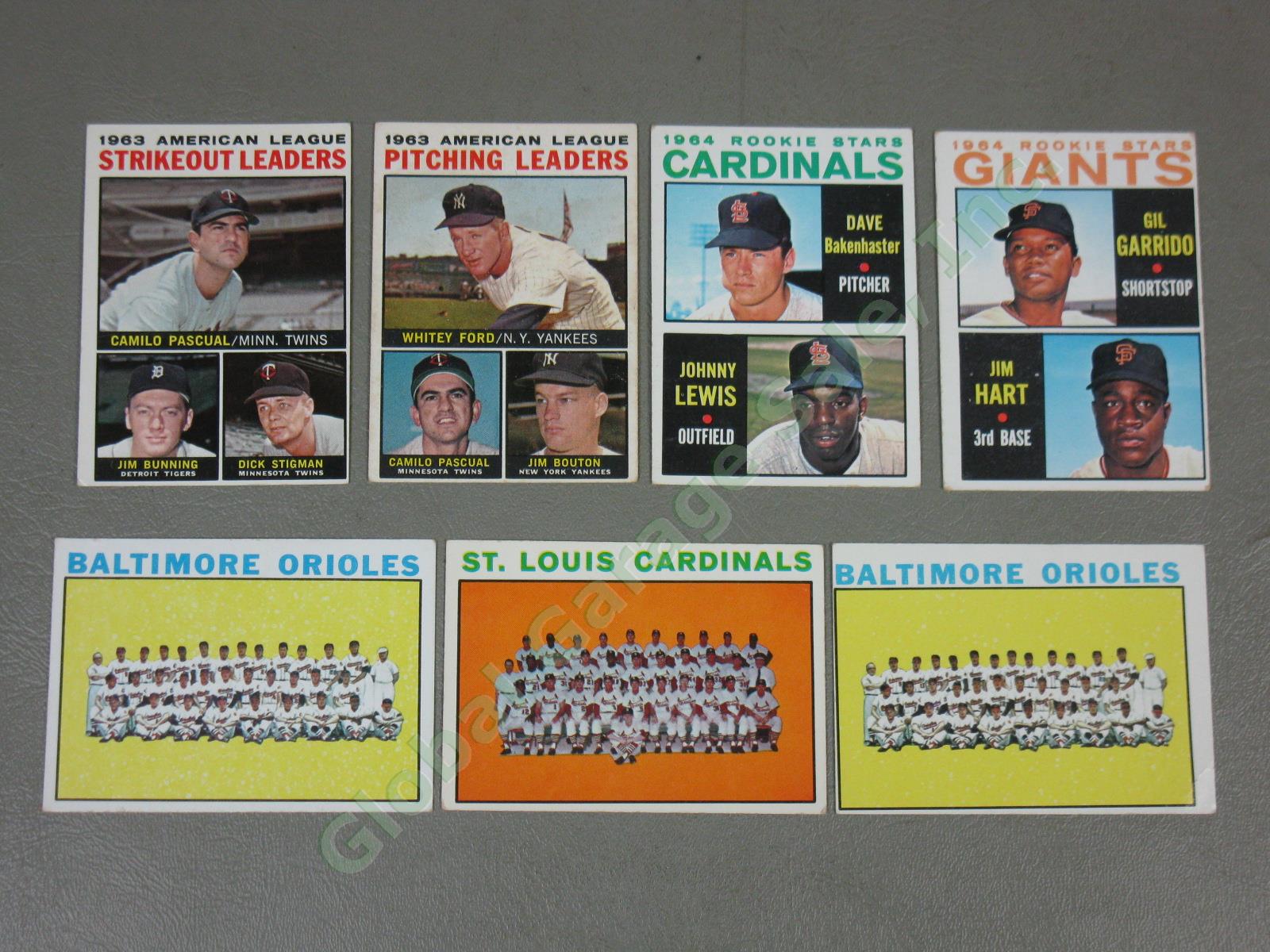 260 Vtg 1960s 1961-64 Topps Baseball Cards Lot Whitey Ford Jim Bunning Rookies + 8