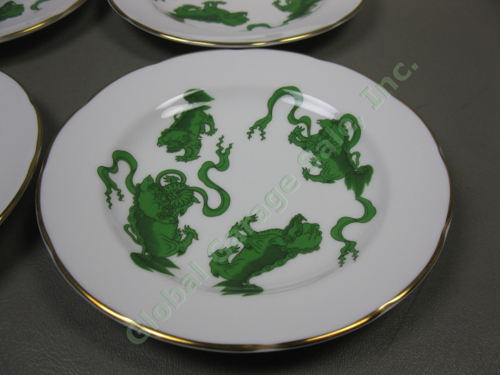 4 Wedgwood England Bone China Chinese Tigers Green 6" Bread Butter Plate Set Lot 1