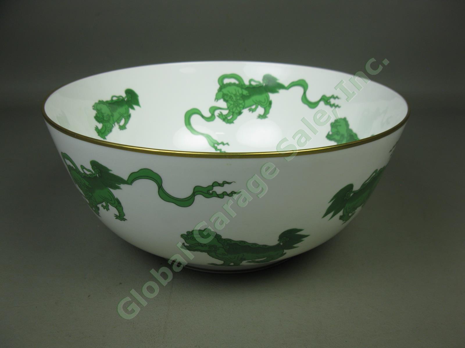 Wedgwood England Chinese Green Tigers Large 10" Vegetable Serving Bowl 1