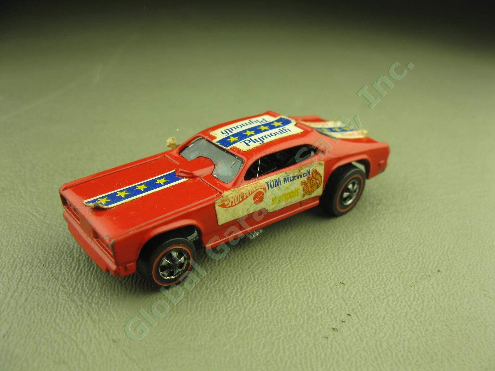 Vtg 1969 Mattel Hot Wheels Redline Mongoose & Snake Funny Car Drag Race Set 6438 8