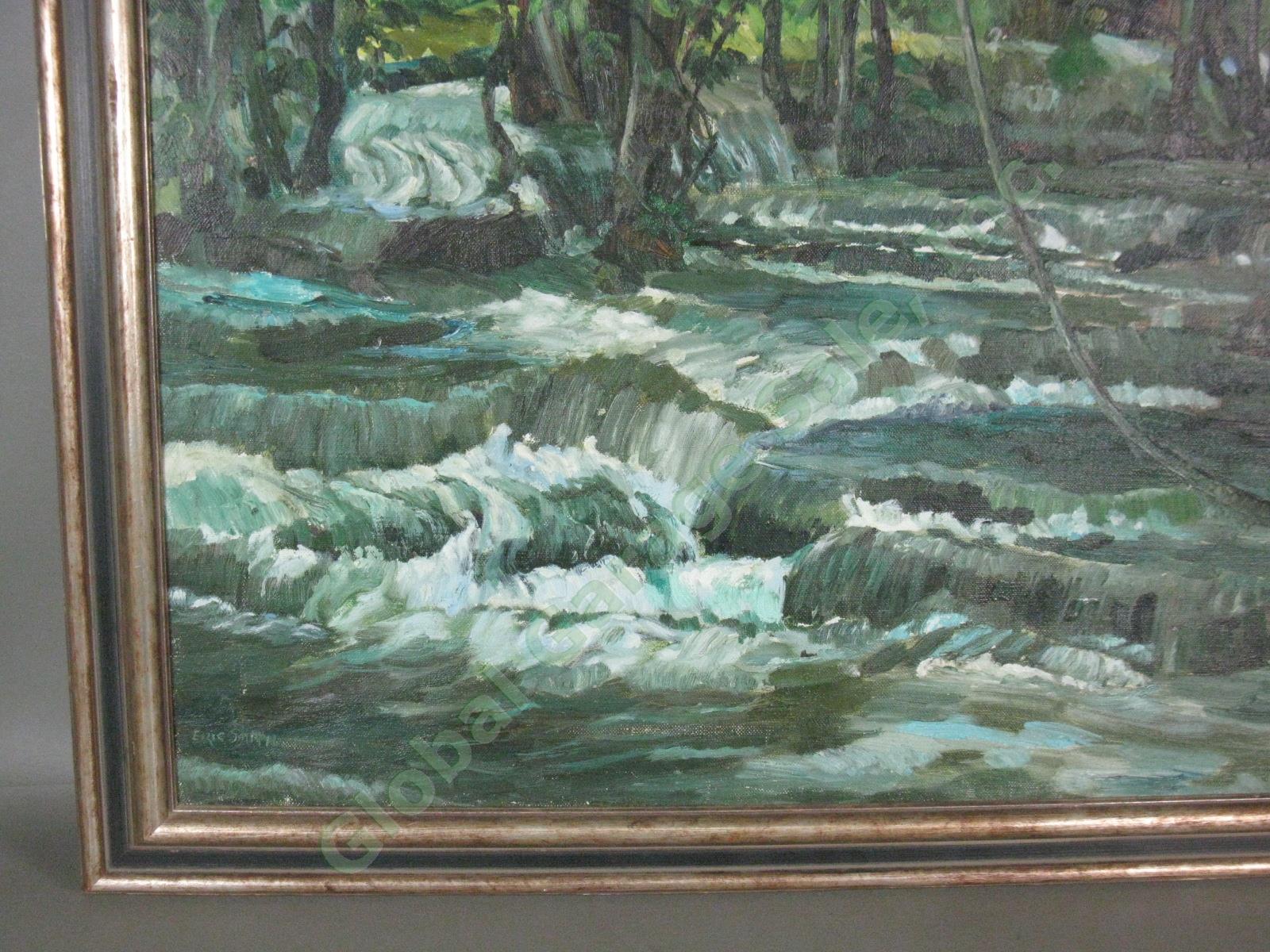 Vtg Signed Eric Smith Dunns River Falls Oil Painting Ochos Rios Jamaica 28"x36" 3