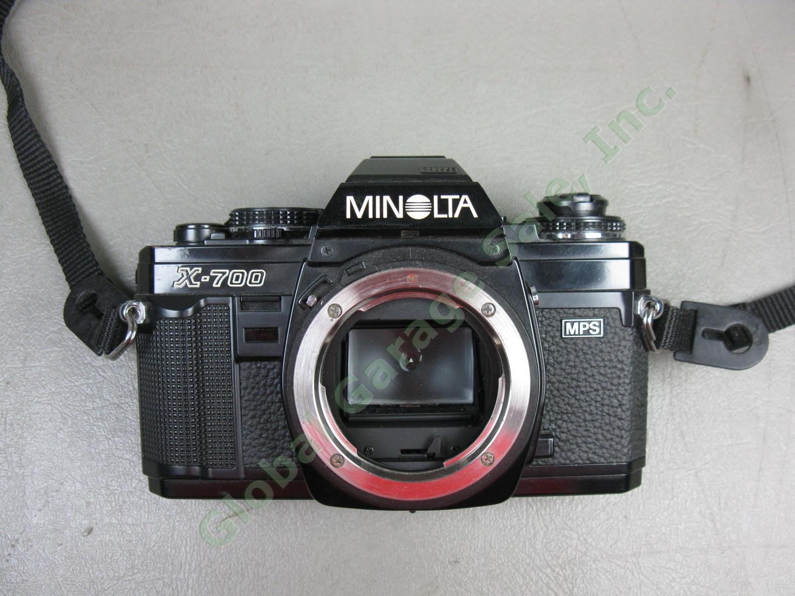 Minolta X-700 MPS 35mm SLR Camera 17-28mm 105 70-250 Lens Film Winder Flash Lot 2