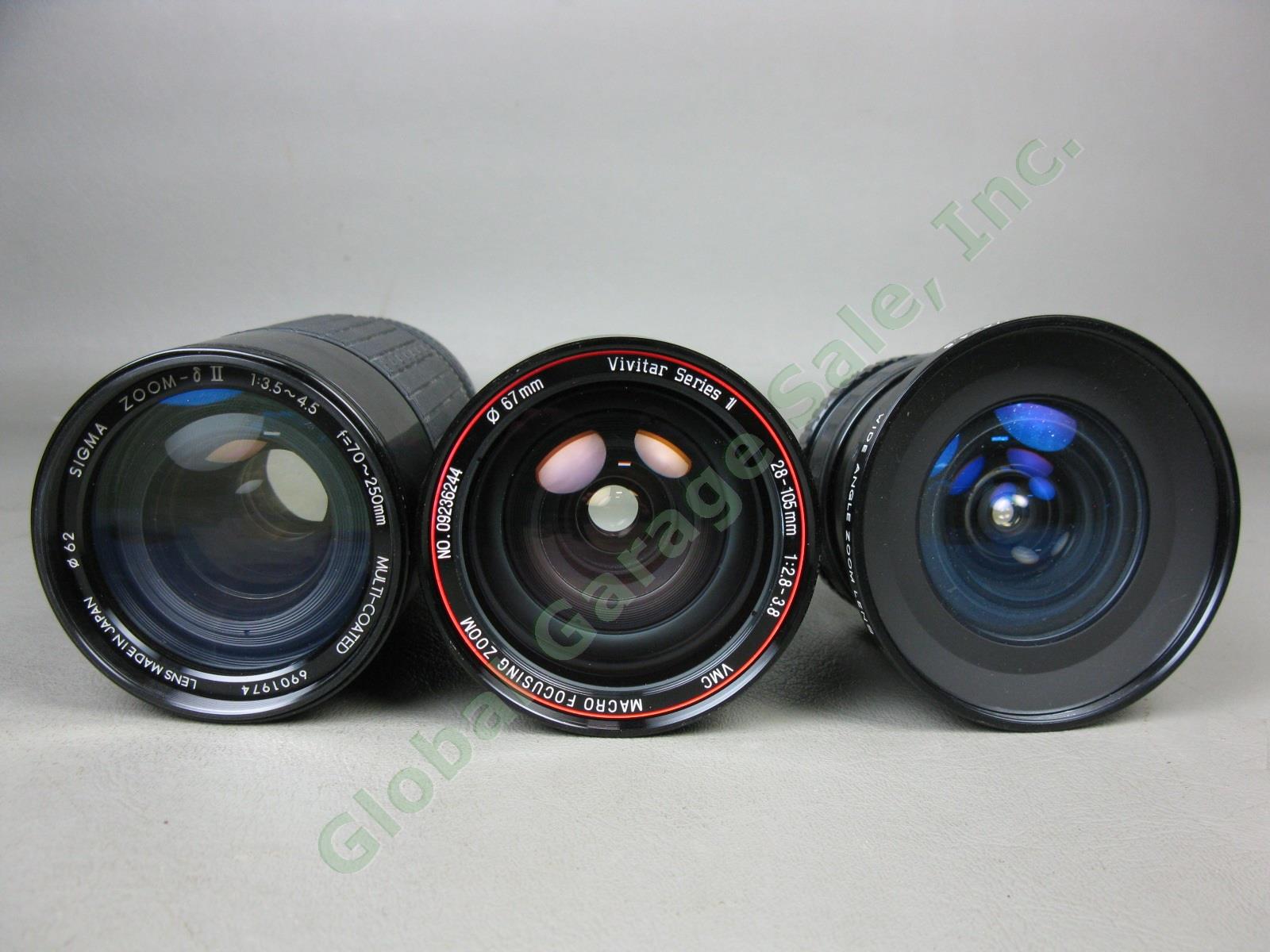 Minolta X-700 MPS 35mm SLR Camera 17-28mm 105 70-250 Lens Film Winder Flash Lot 6
