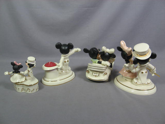 4 Lenox Disney Mickey + Minnie Mouse Figurines Lot NR 10