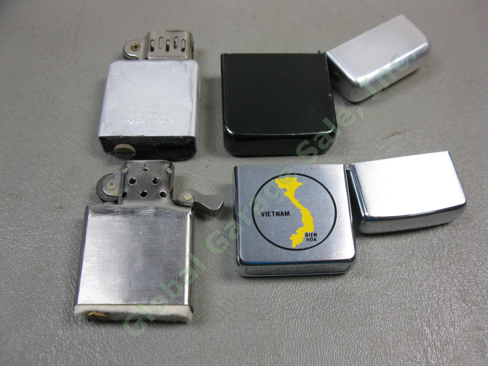 4 Vtg Lighter Lot US USA Army Navy Air Force Military Vietnam WWII Zippo Penguin 4