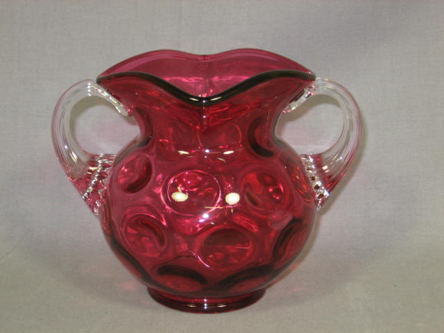 Antique Ruby Red Glass Sugar Shaker Creamer Bowl Set NR 5