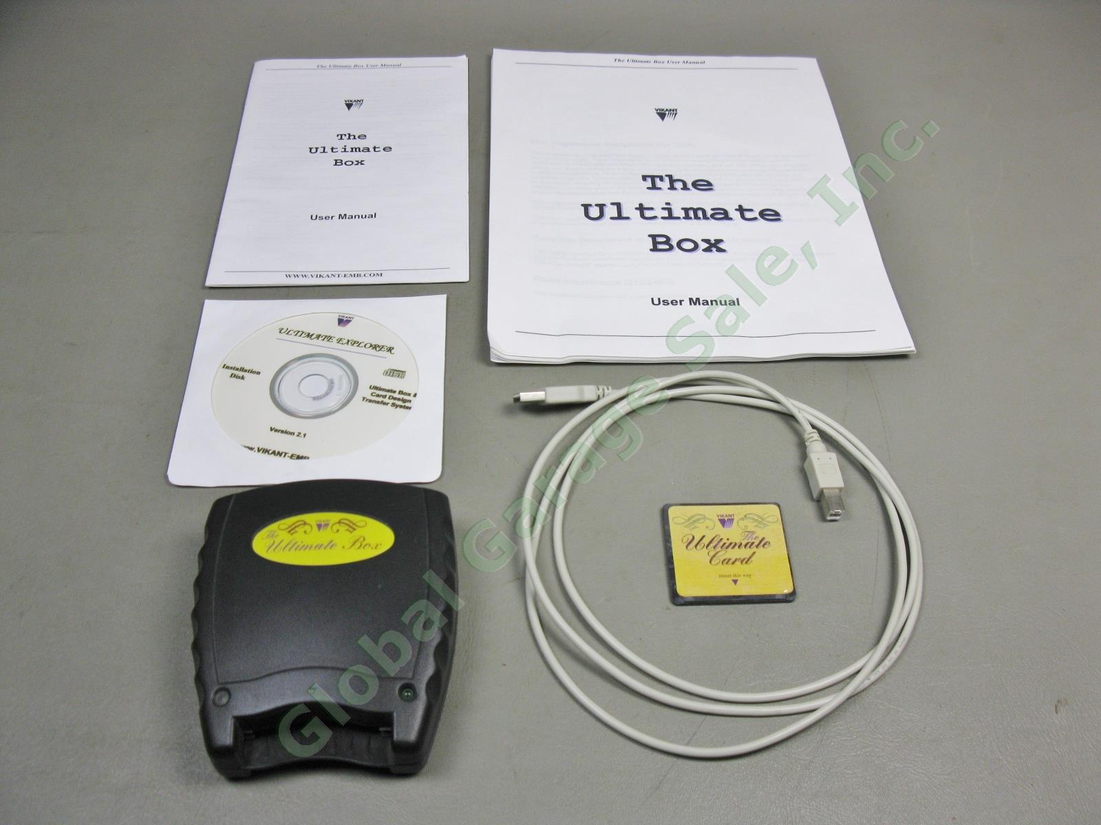 Vikant The Ultimate Box Embroidery Designs USB Transfer System + Card CD-ROM Lot