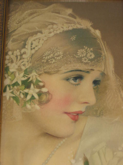 Antique 1927 Rolf Armstrong Print Calendar The Bride NR 2