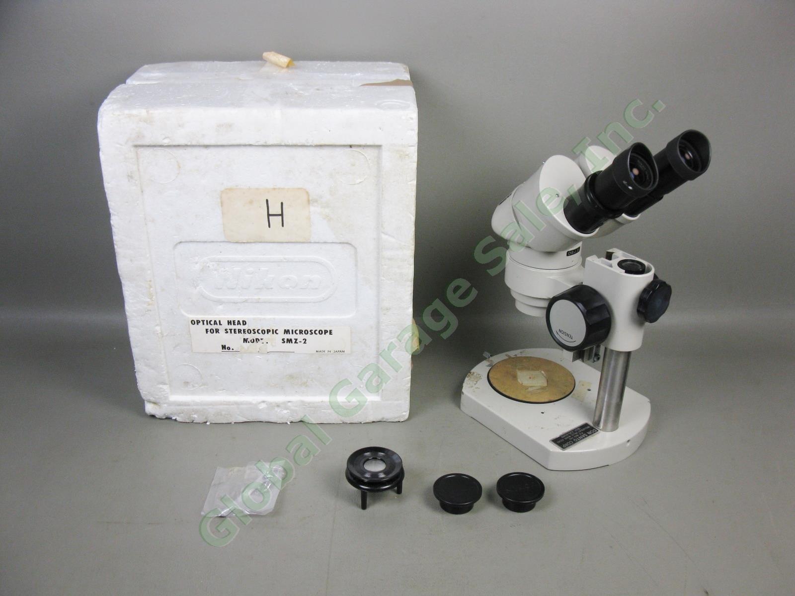 Nikon OBJ.2x Binocular Microscope W/ 10x/20 Eyepieces Stand #217542 No Reserve!