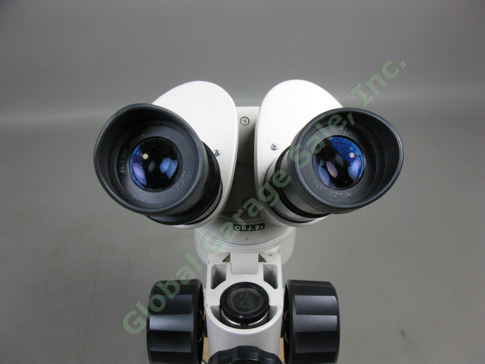 Nikon OBJ.2x Binocular Microscope W/ 10x/20 Eyepieces Stand #217542 No Reserve! 4