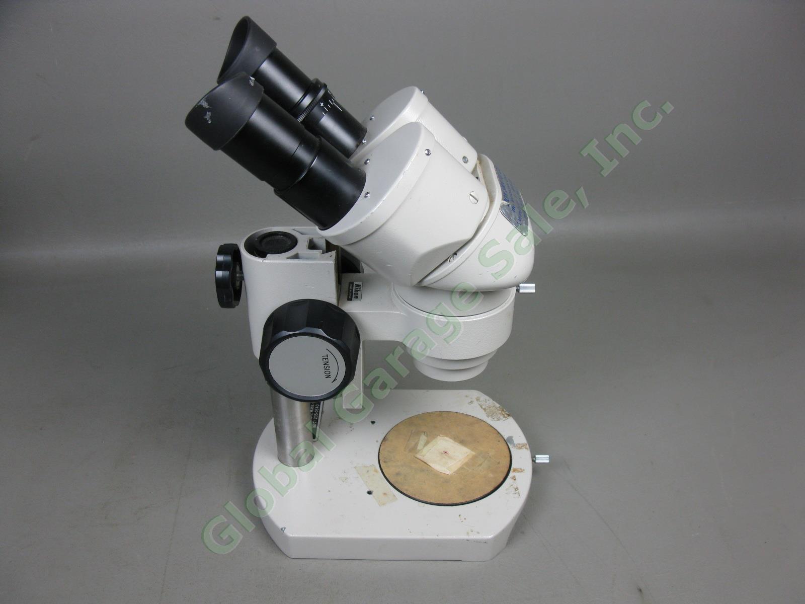 Nikon OBJ.2x Binocular Microscope W/ 10x/20 Eyepieces Stand #217542 No Reserve! 6