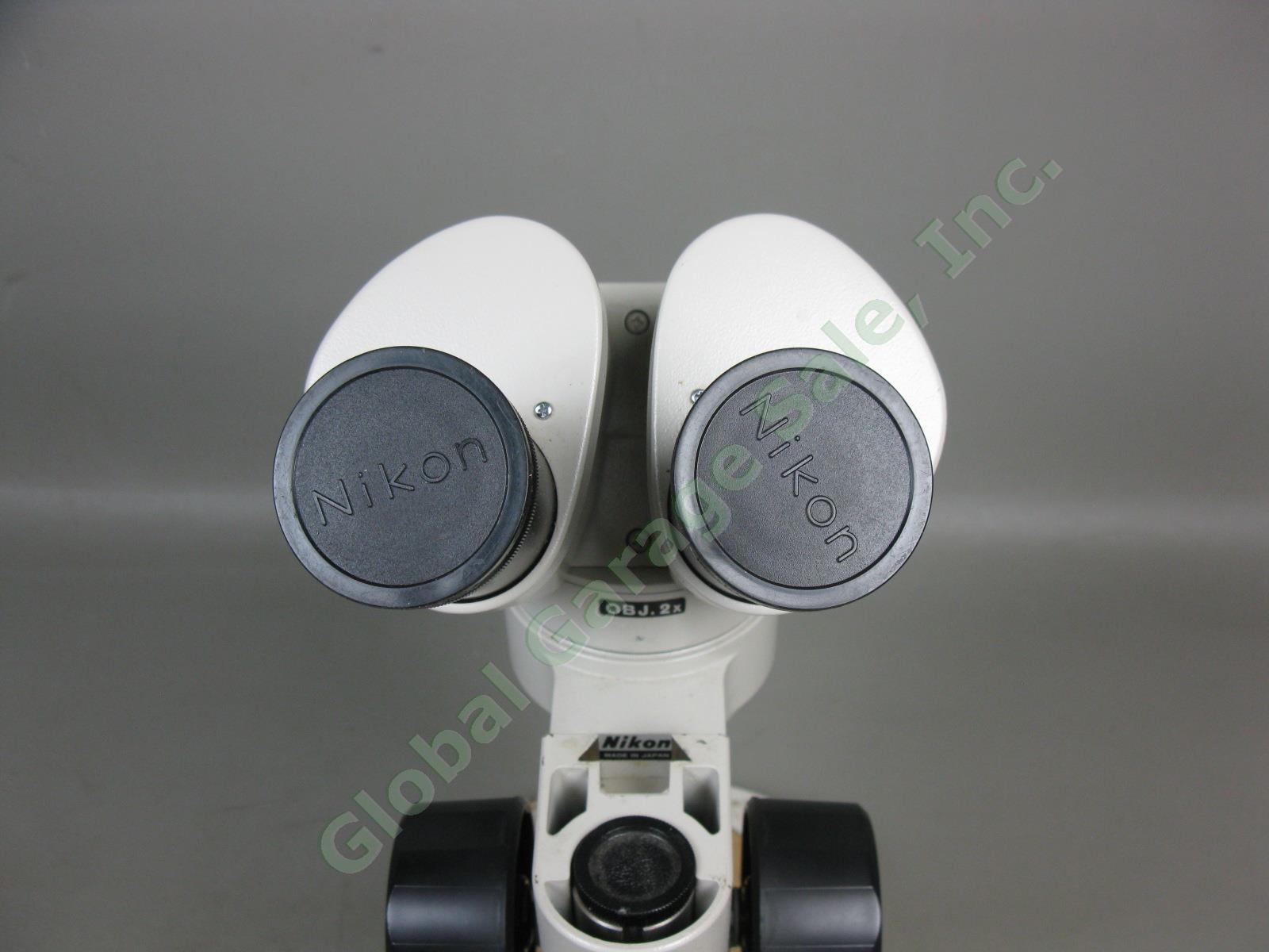 Nikon OBJ.2x Binocular Microscope W/ 10x/20 Eyepieces Stand #217542 No Reserve! 9