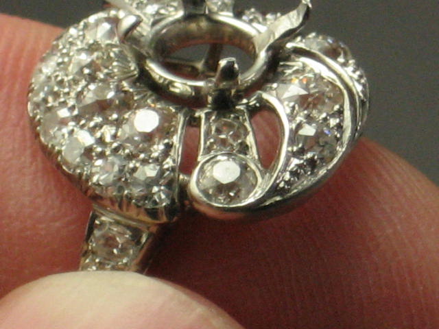 Antique Platinum .9ct Round Brilliant Cut Diamond Ring 7