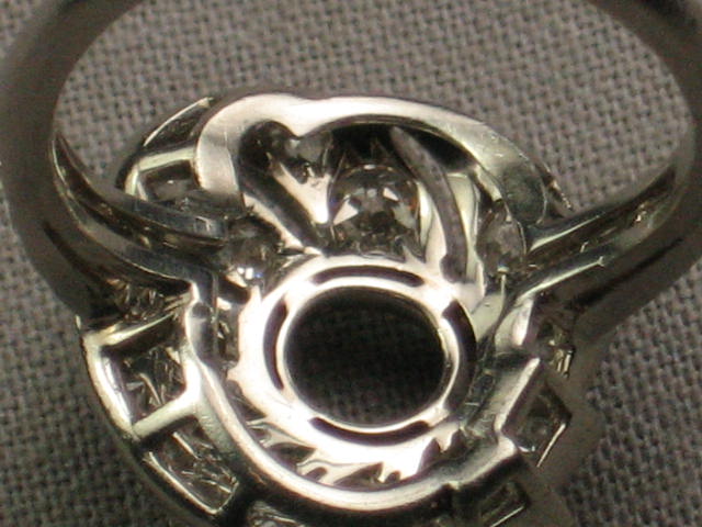 Antique Platinum .9ct Round Brilliant Cut Diamond Ring 8