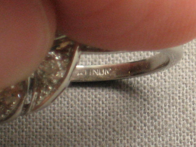 Antique Platinum .9ct Round Brilliant Cut Diamond Ring 11