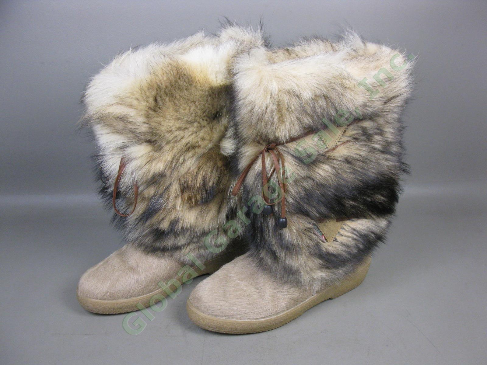 Pajar Fur Winter Boots US Size 10 EU EUR 40 Italy Calf Fox Goat Rabbit Excellent