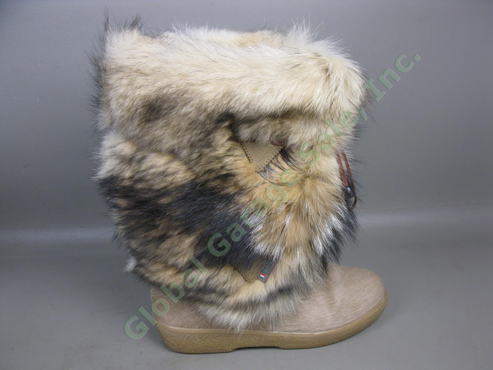 Pajar Fur Winter Boots US Size 10 EU EUR 40 Italy Calf Fox Goat Rabbit Excellent 4
