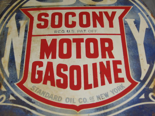 Vintage Socony Standard Oil NY 2-Sided Porcelain Sign 4