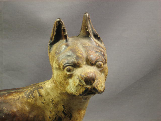 Original Antique Cast Iron Boston Terrier Dog Doorstop 1