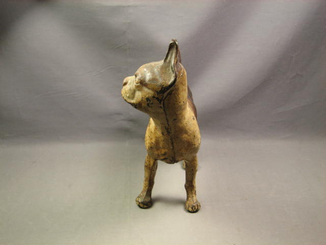 Original Antique Cast Iron Boston Terrier Dog Doorstop 3