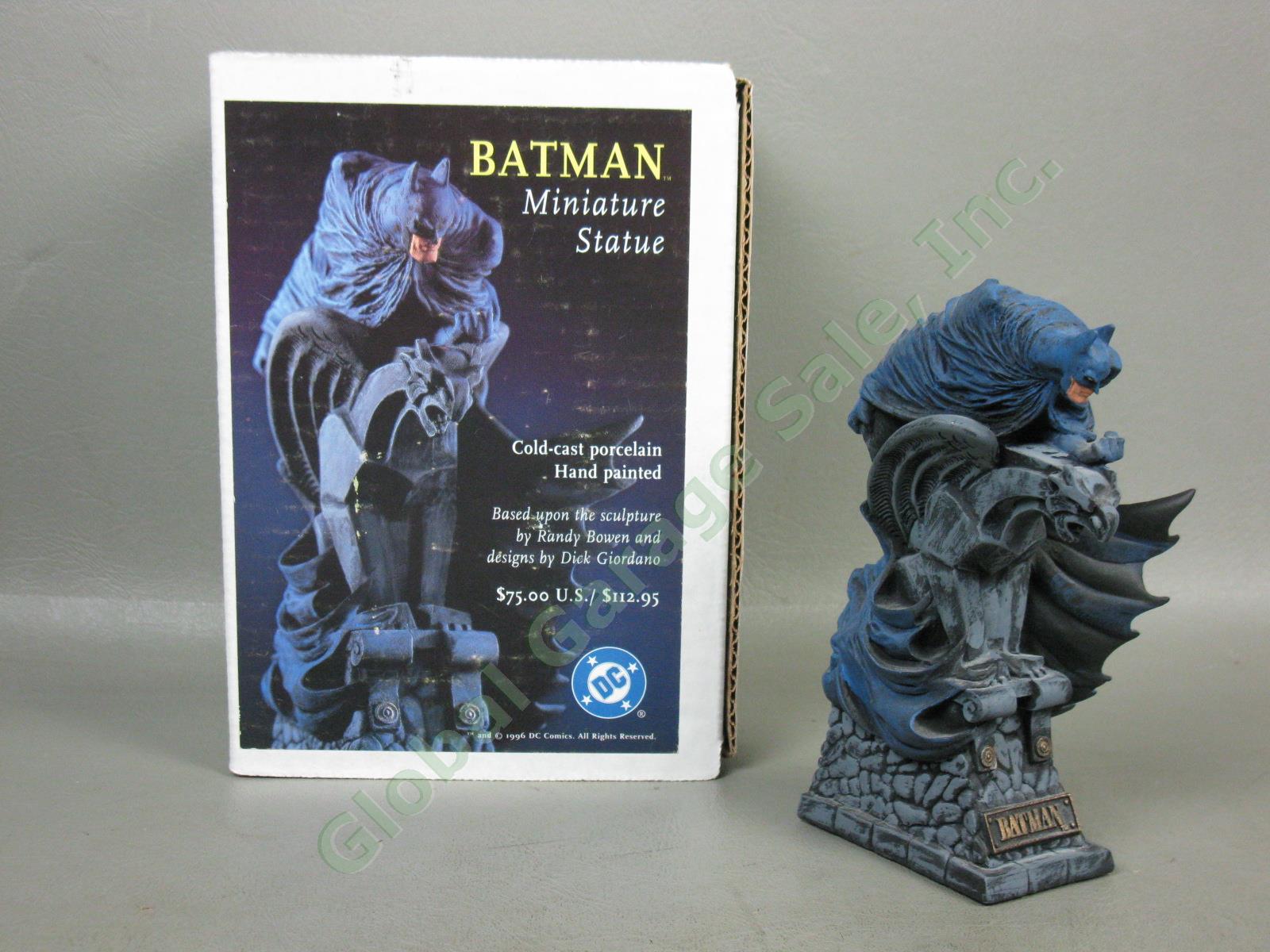 Vtg 1996 DC Comics Ltd Ed Batman Miniature Gold Cast Porcelain Painted Statue NR