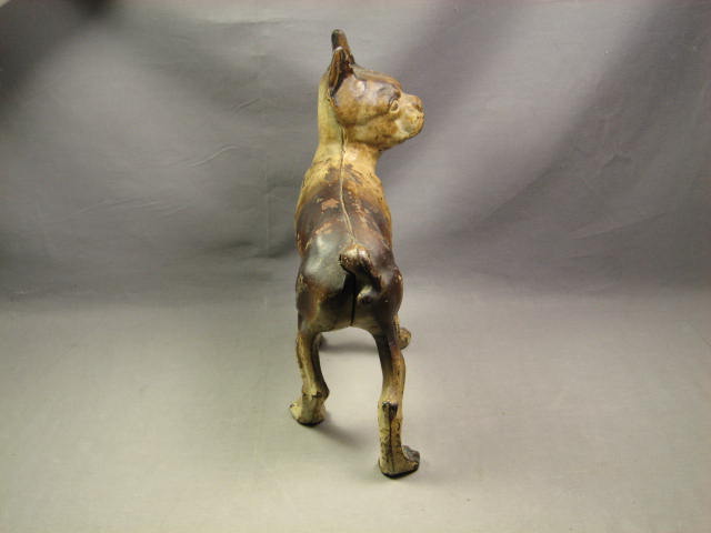 Original Antique Cast Iron Boston Terrier Dog Doorstop 4