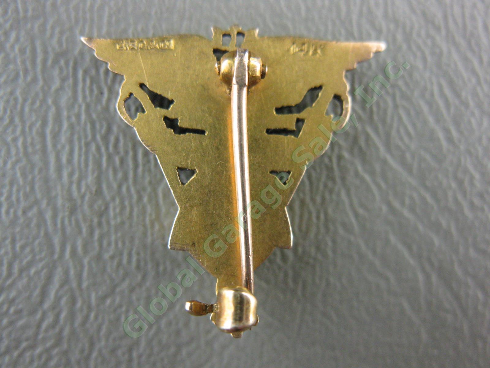 Vtg Antique 1921 J.E. Caldwell & Co 14K Gold USNA US Navy Naval Academy Pin NR! 3