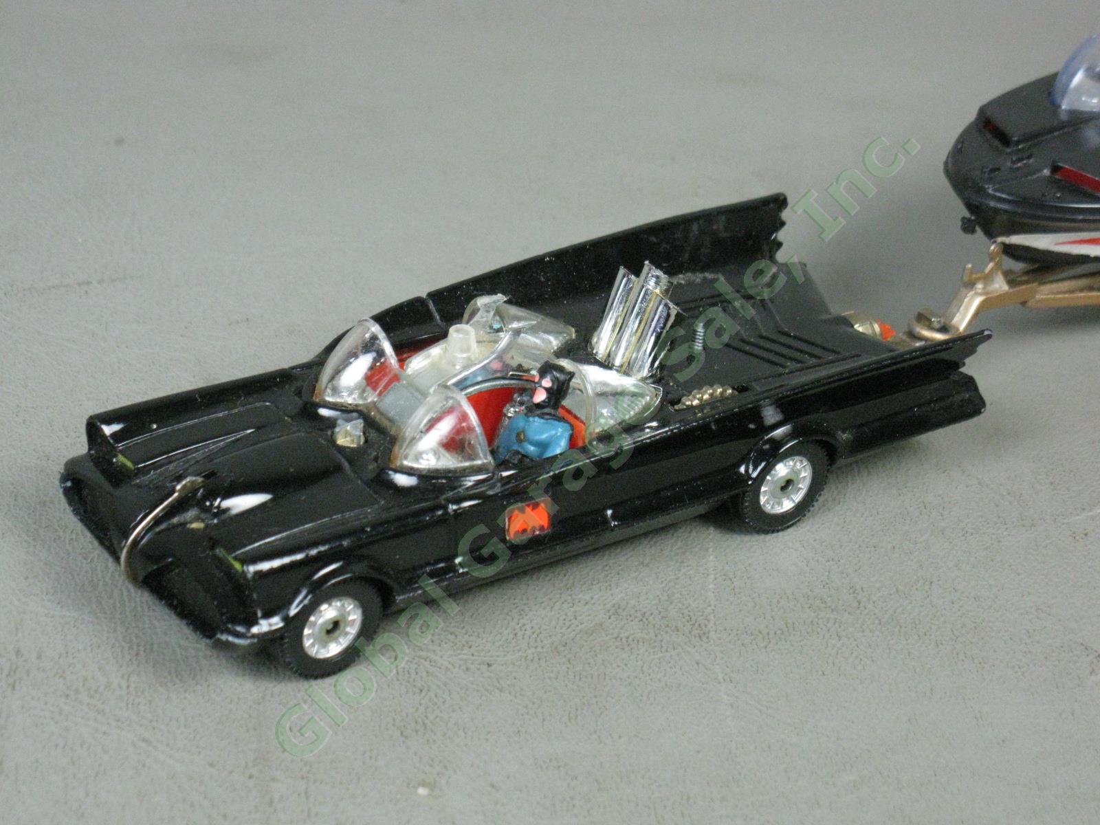 Vintage 1960’s Corgi Batmobile Glastron Bat Boat Trailer Batman Figure Driver NR 1