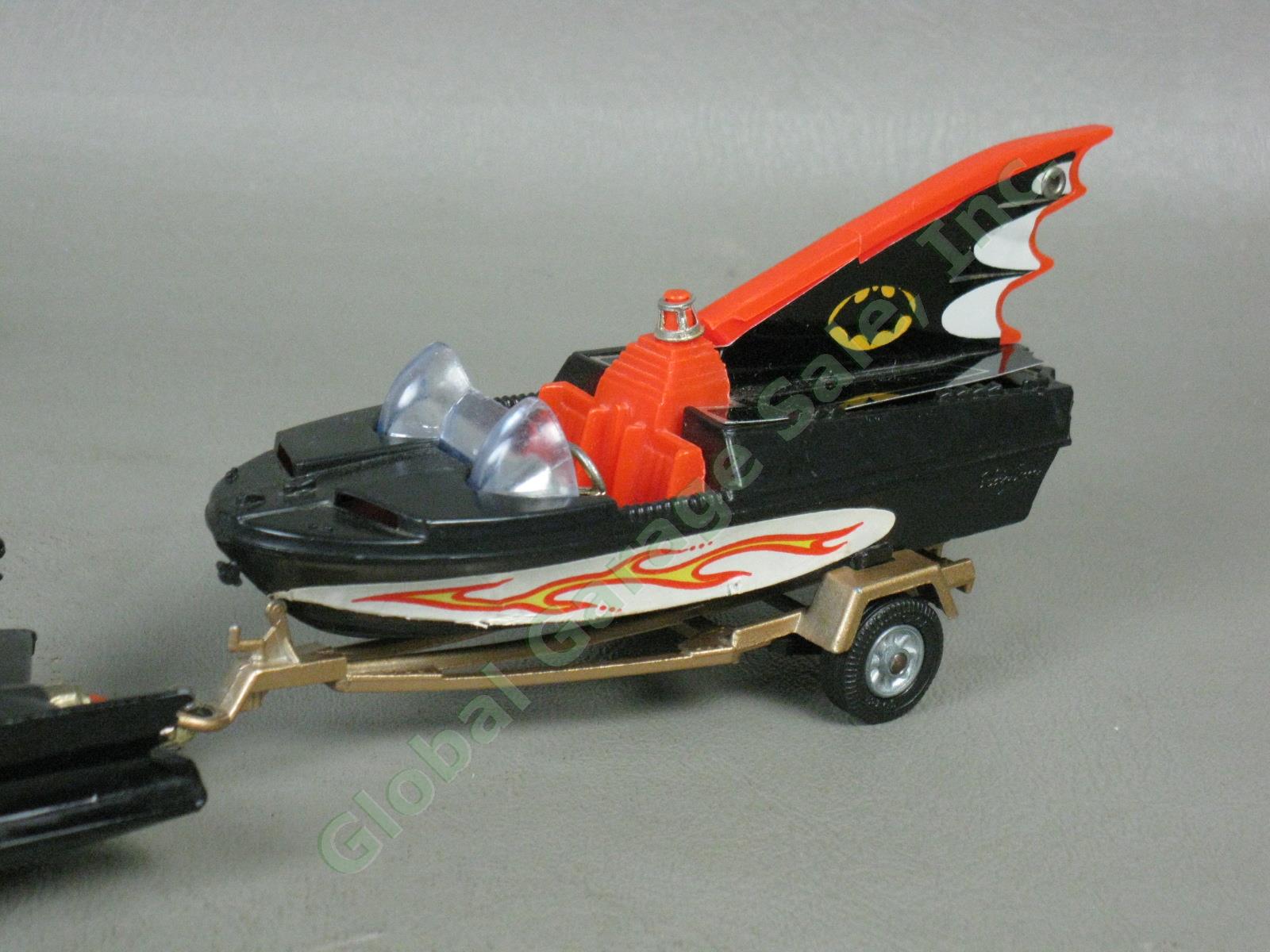 Vintage 1960’s Corgi Batmobile Glastron Bat Boat Trailer Batman Figure Driver NR 2