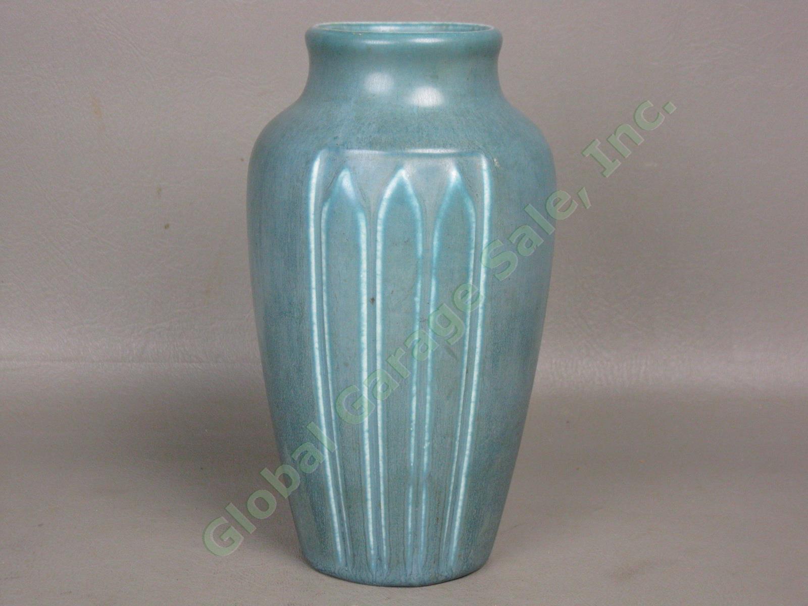 Vtg Antique 1923 Rookwood #1823 Matte Blue Pottery Vase Art Deco Arts & Crafts 2