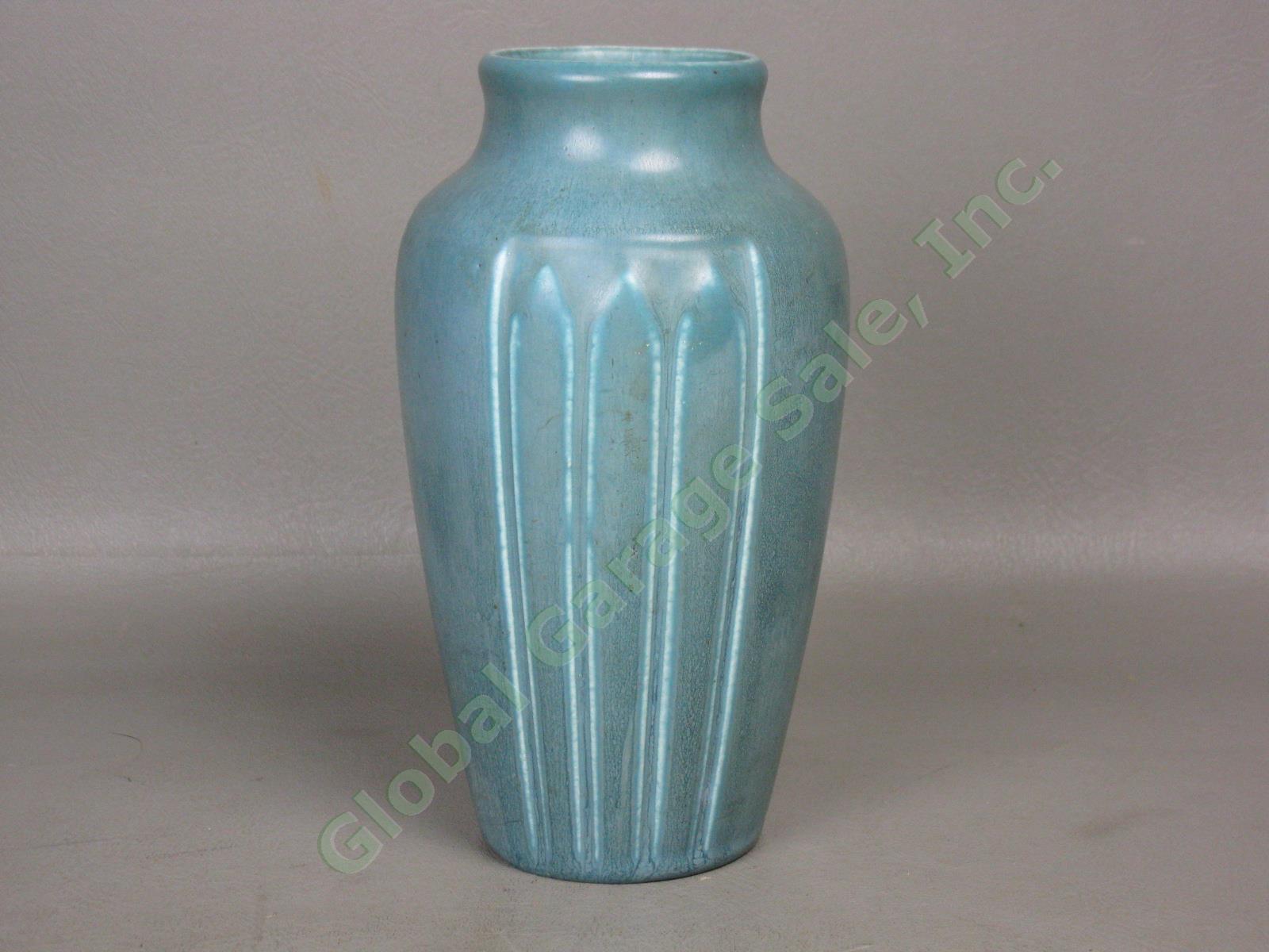 Vtg Antique 1923 Rookwood #1823 Matte Blue Pottery Vase Art Deco Arts & Crafts 4