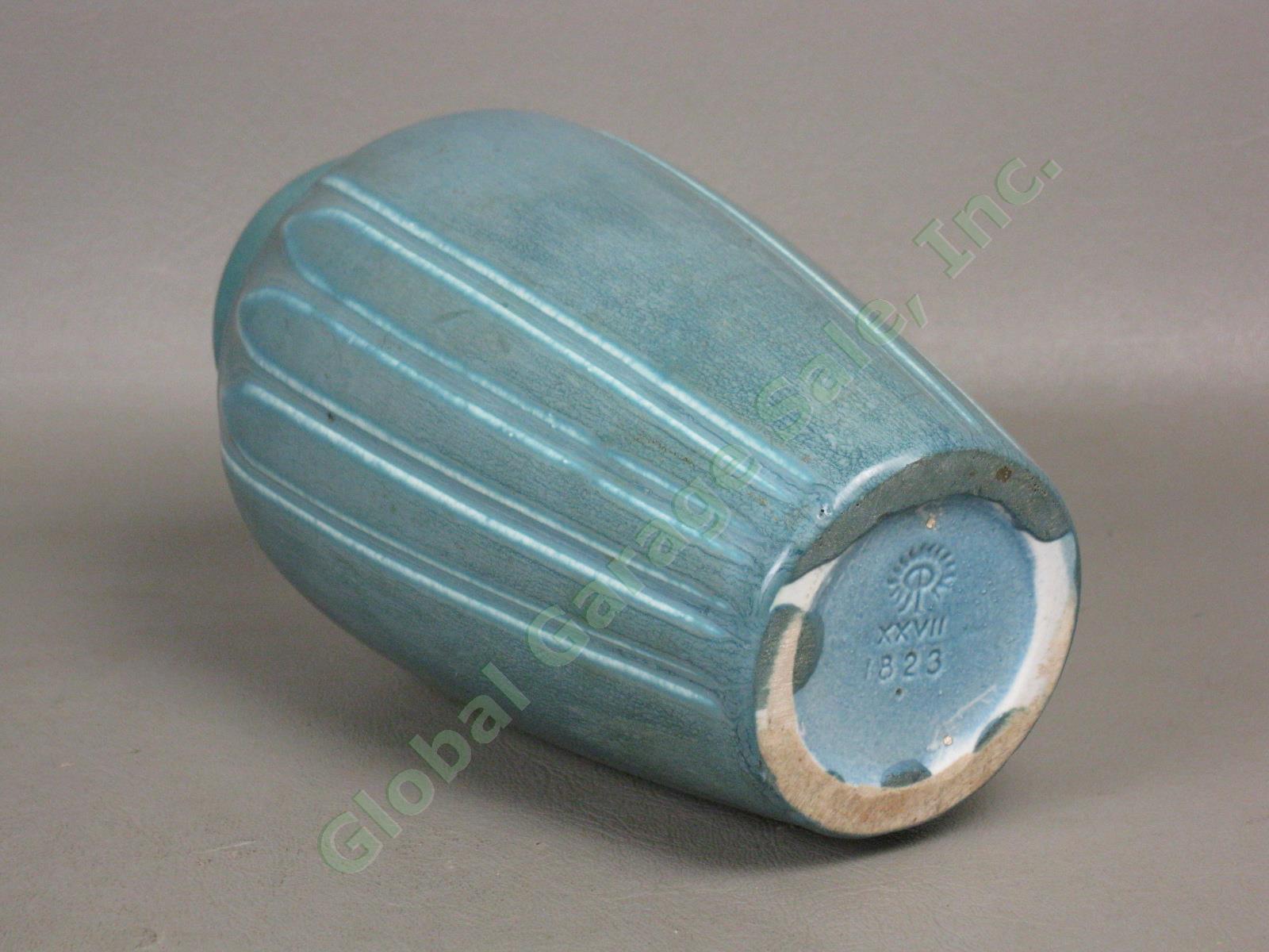 Vtg Antique 1923 Rookwood #1823 Matte Blue Pottery Vase Art Deco Arts & Crafts 7