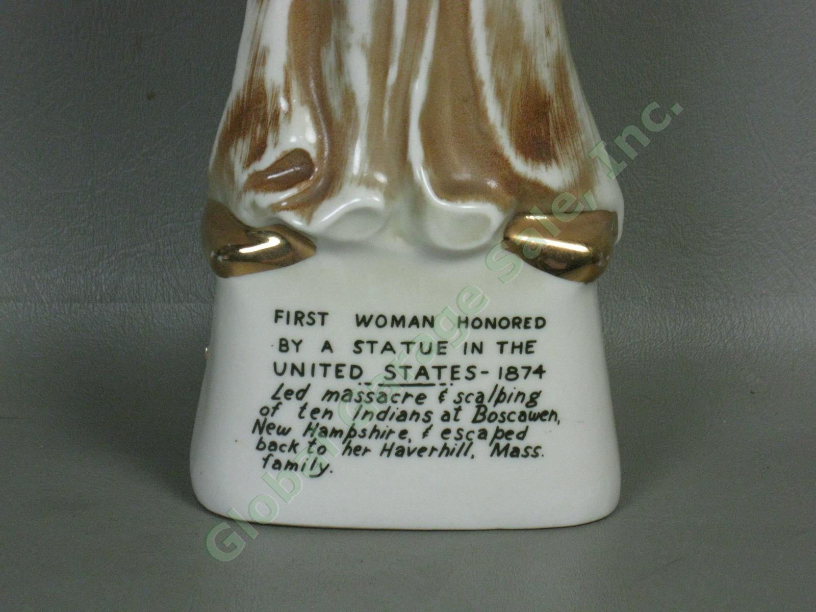 1973 Jim Beam Hannah Duston Granite State Heroine of 1697 Decanter Regal China 6