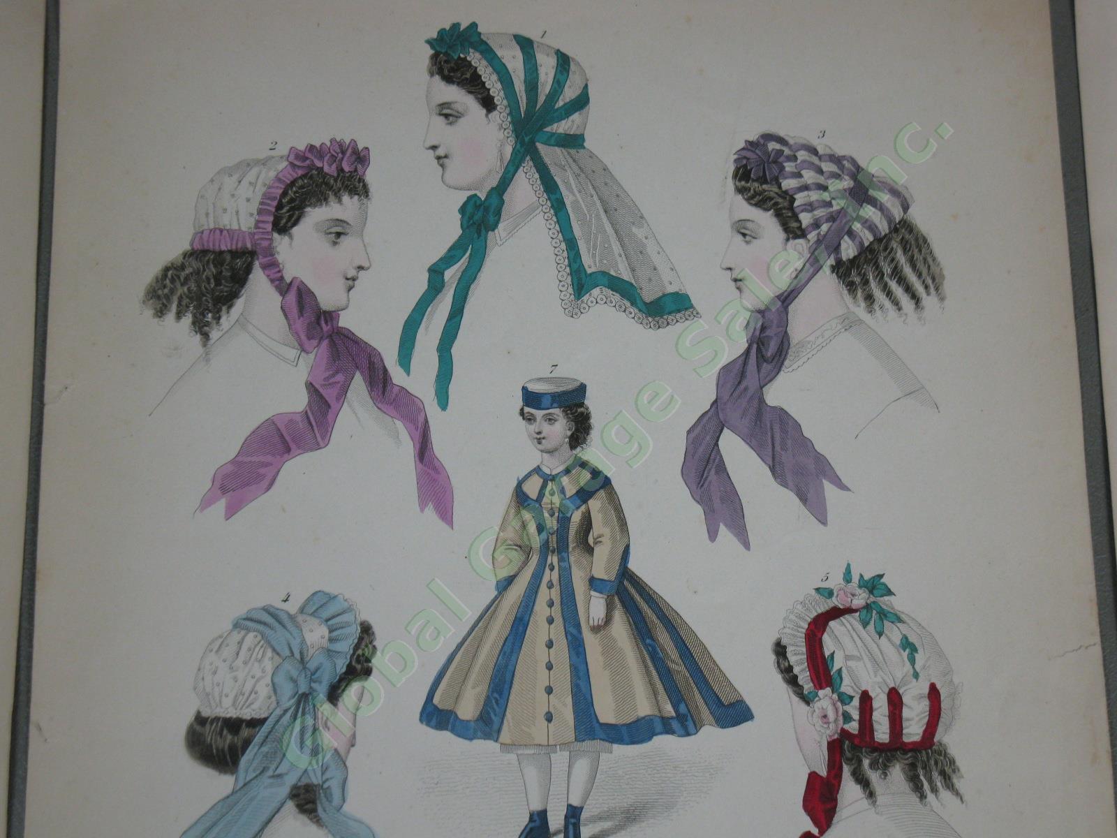 51 Antique Hand Colored Print Plate Lot Frank Leslie Gazette Lady Fashion French 10
