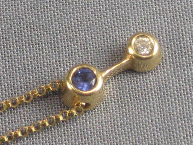 White Gold Sapphire Necklace W/ Sapphire Pendant NR! 2