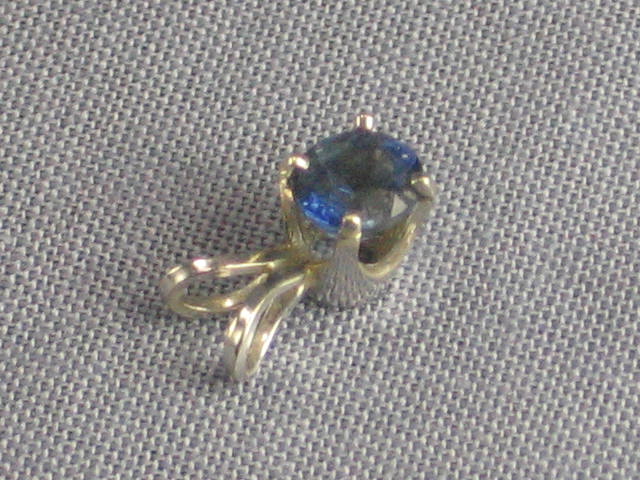White Gold Sapphire Necklace W/ Sapphire Pendant NR! 3
