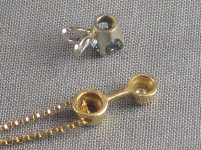 White Gold Sapphire Necklace W/ Sapphire Pendant NR! 6