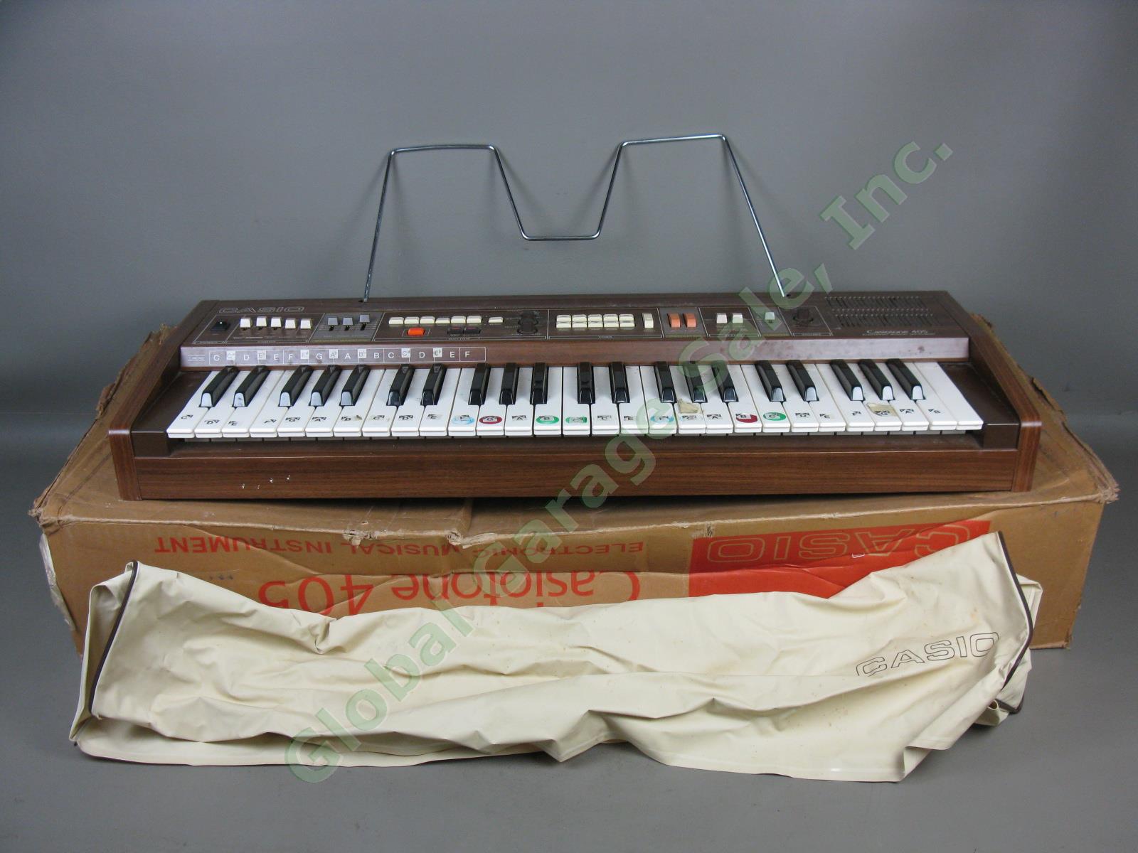 Vtg Casio Casiotone 405 Analog Electronic Synth Synthesizer Keyboard Organ + Box