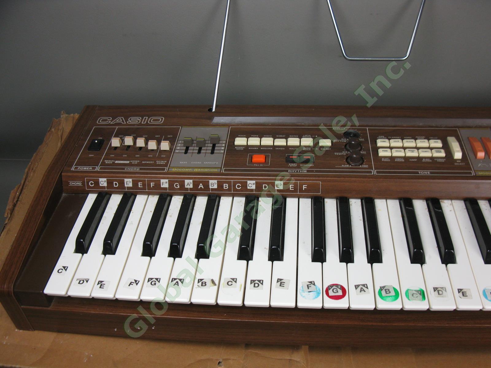 Vtg Casio Casiotone 405 Analog Electronic Synth Synthesizer Keyboard Organ + Box 1