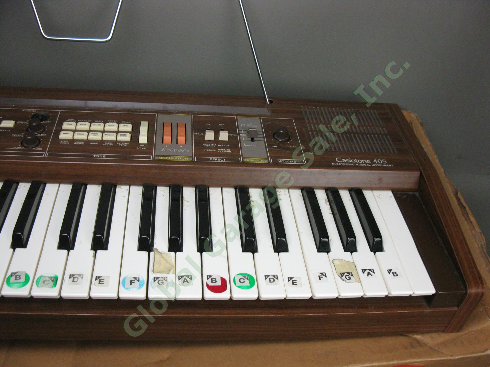 Vtg Casio Casiotone 405 Analog Electronic Synth Synthesizer Keyboard Organ + Box 2