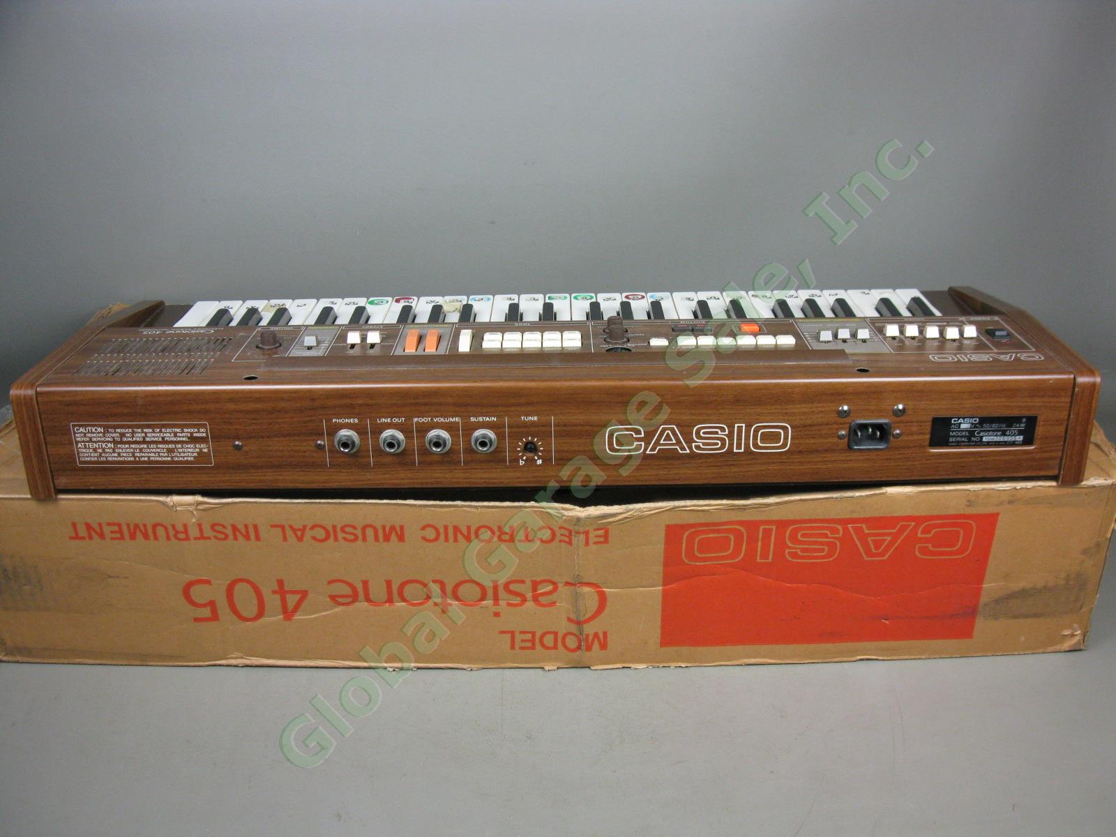 Vtg Casio Casiotone 405 Analog Electronic Synth Synthesizer Keyboard Organ + Box 5