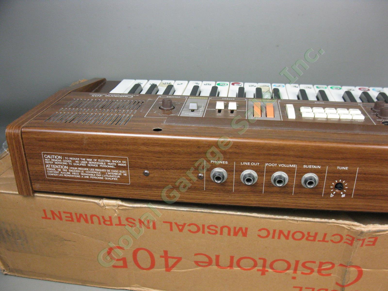 Vtg Casio Casiotone 405 Analog Electronic Synth Synthesizer Keyboard Organ + Box 6