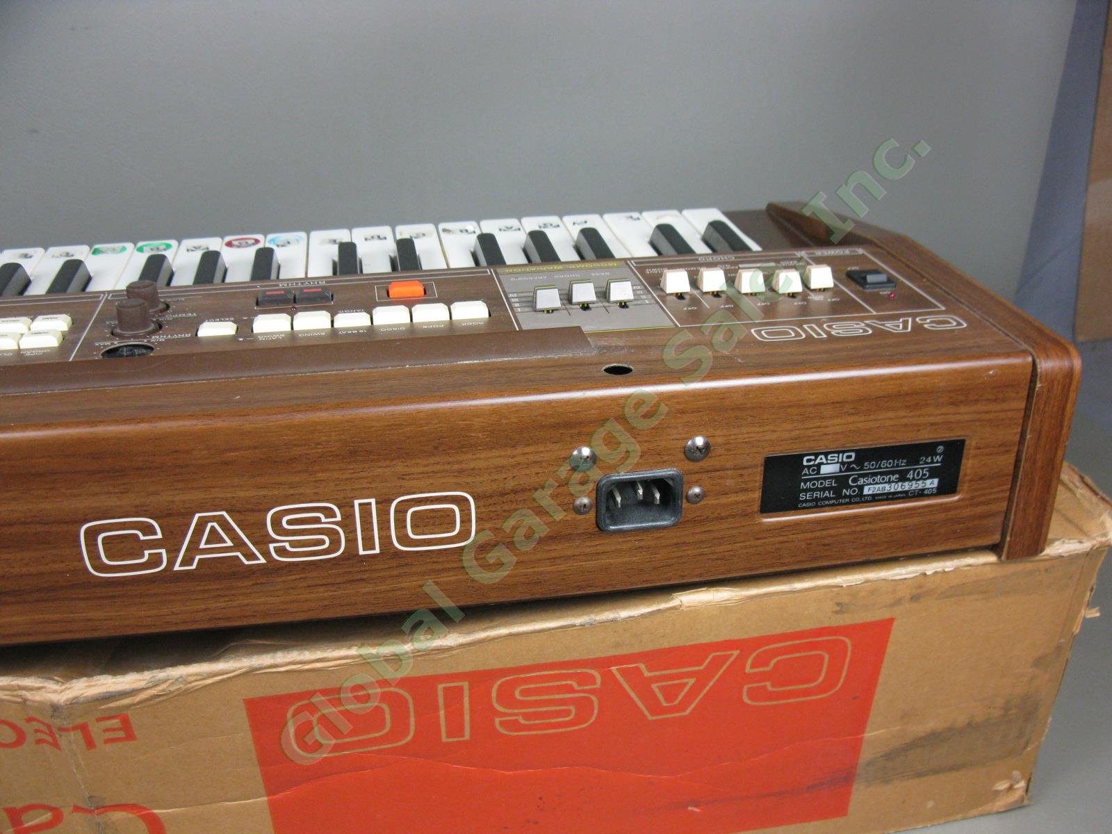 Vtg Casio Casiotone 405 Analog Electronic Synth Synthesizer Keyboard Organ + Box 7