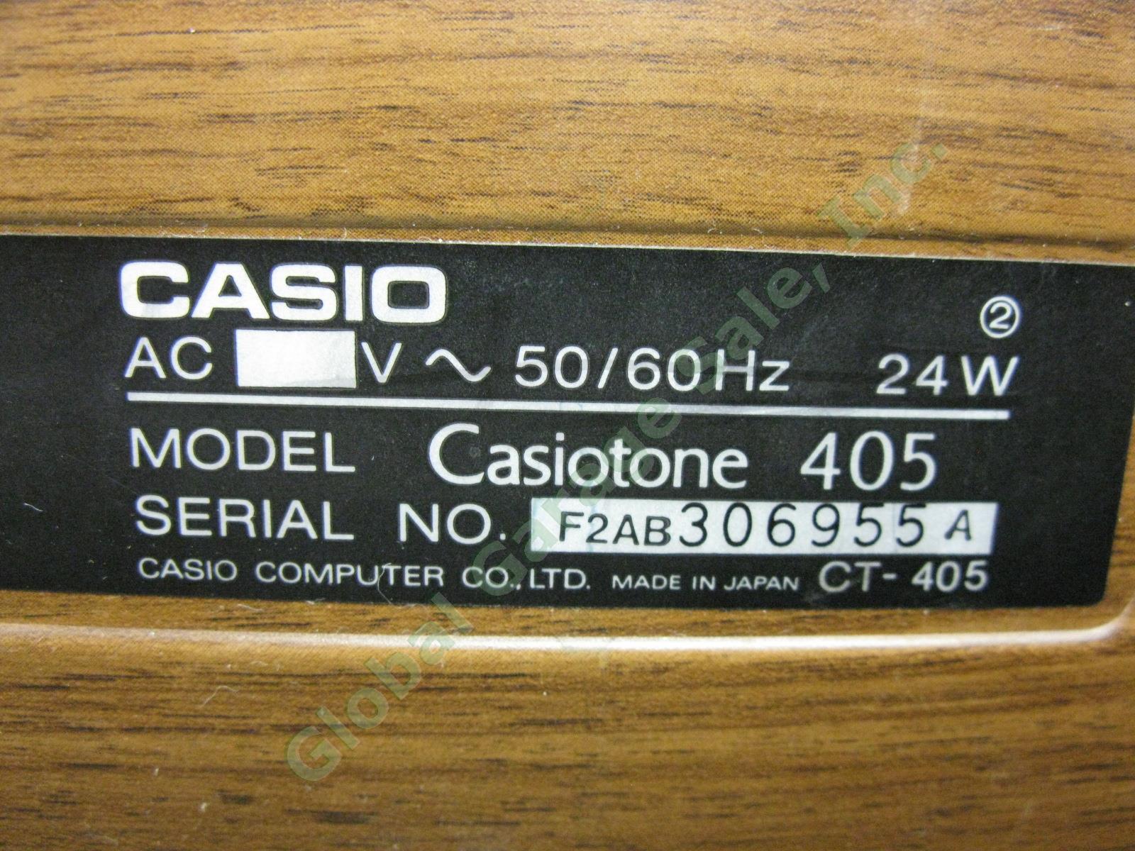 Vtg Casio Casiotone 405 Analog Electronic Synth Synthesizer Keyboard Organ + Box 8