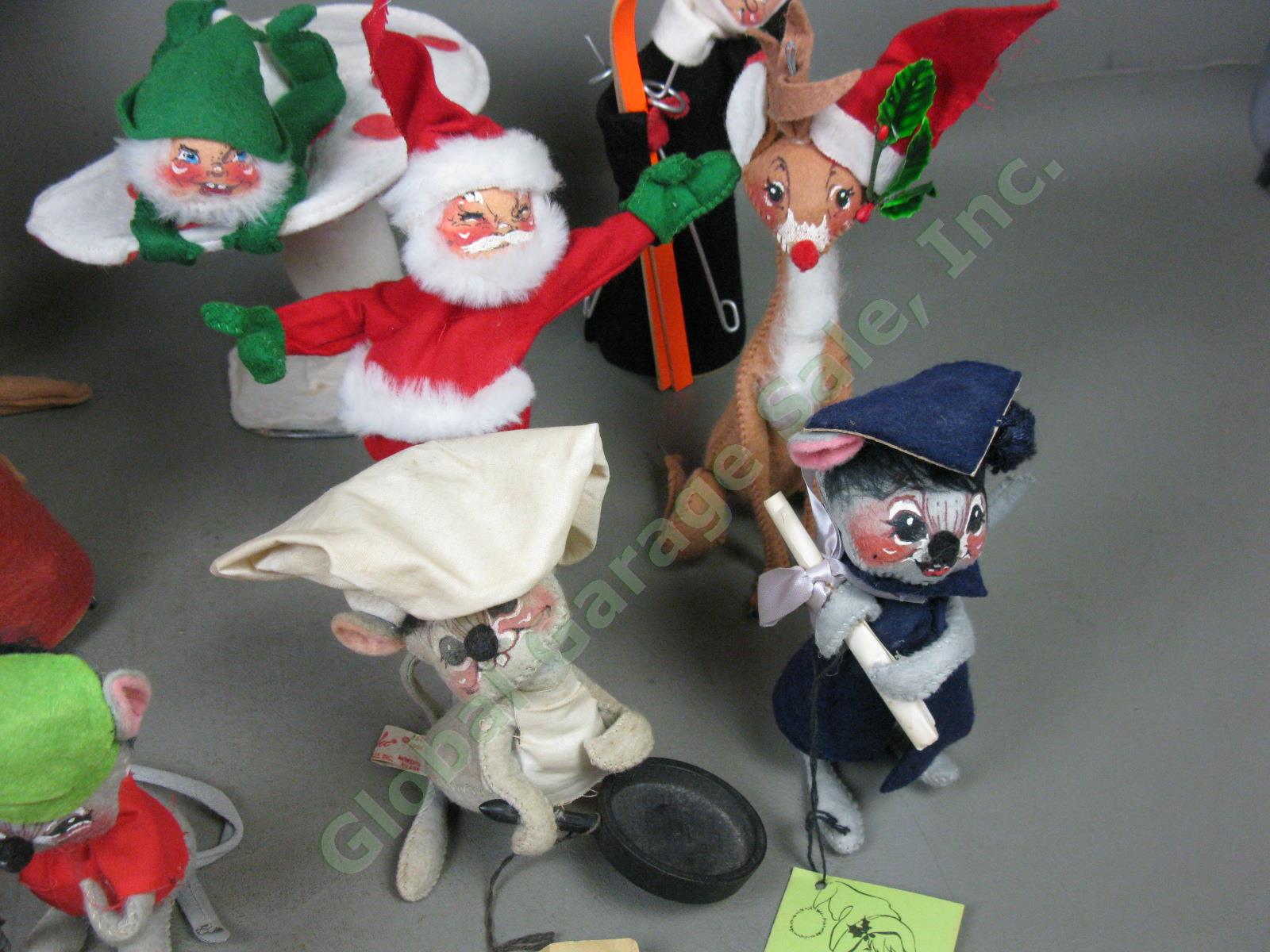 13 Vtg Annalee Mobilitee Doll Lot Bunny Rabbit Mice Xmas Santa Elves Reindeer ++ 2
