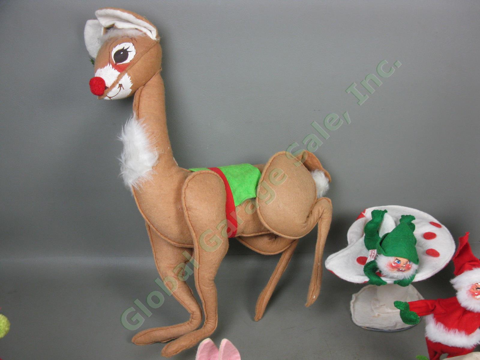 13 Vtg Annalee Mobilitee Doll Lot Bunny Rabbit Mice Xmas Santa Elves Reindeer ++ 5