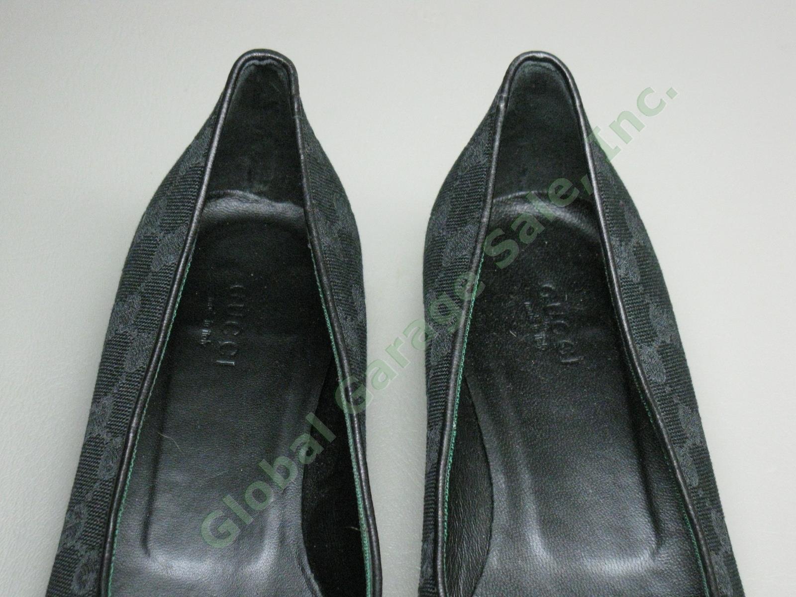 Womens Gucci Moca Tess S Cuoio Flats Size 7.5 Black One Owner With Box 161837 NR 8